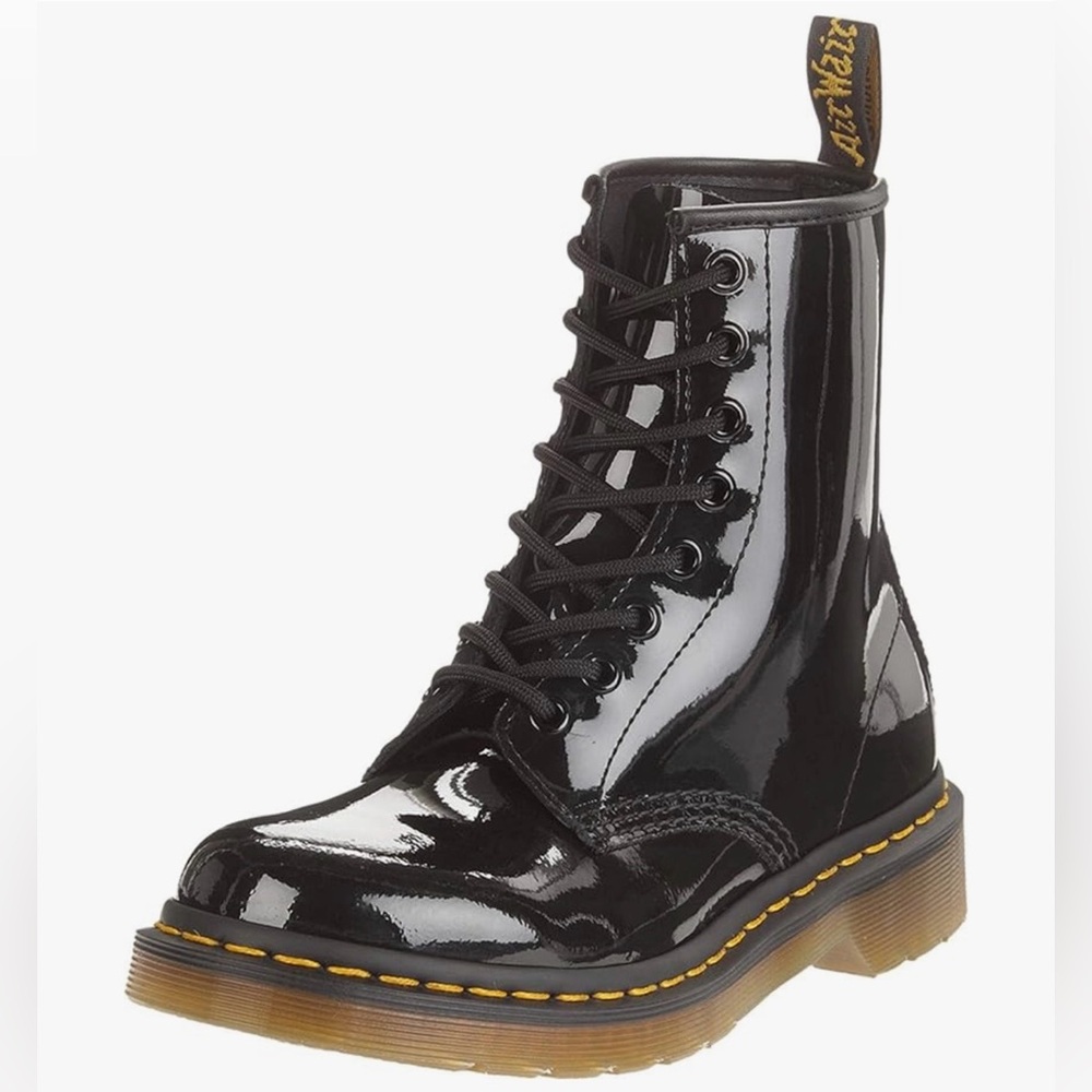 Dr. Martens Black Patent Leather Combat Boots